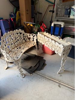 Vintage Antique Cast Iron Bench