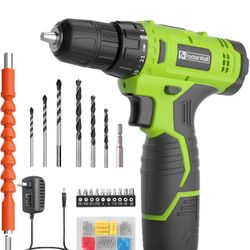 🔥Brand new🔥 Cordless Drill Set,12V Power Drill Set with Battery and Charger, Electric Driver/Drill Bits, 3/8'' Keyless Chuck,21+1 Torque Setting, 18