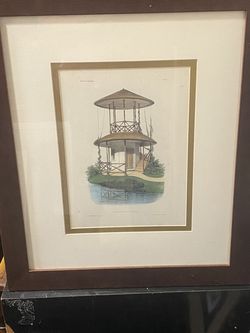 Pagoda Pavilion Framed Illustration By Victor Jean-Baptiste Petit