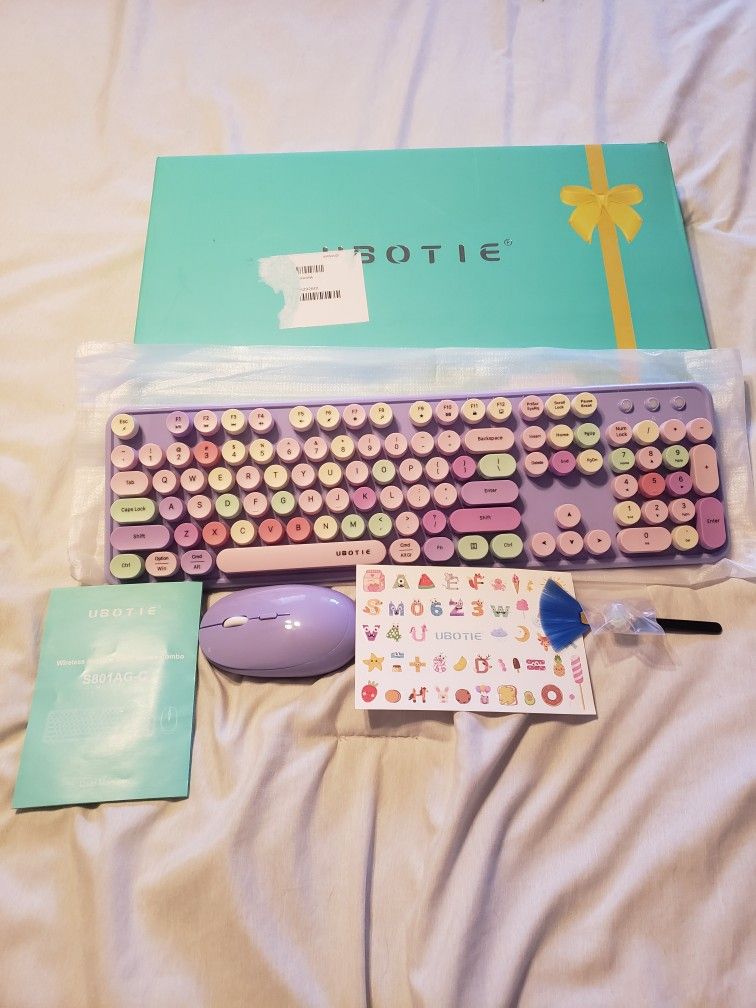 Wireless Keyboard And Mouse Purple