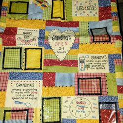 Quilted Grandma Wall Hanger For Pictures 22 By 19