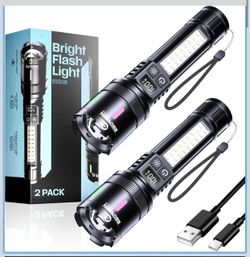 LED rechargeable Flashlight 2-Pack