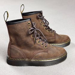 Dr Martens Zavala Brown Suede Boots Womens 5 US EU 36 UK 3 Lace Up Combat