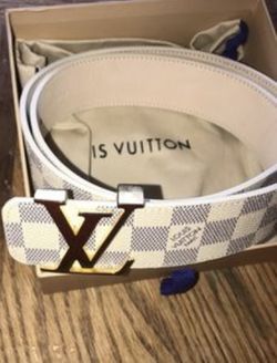 Louis Vuitton white belt Damier Azur size 35-36 for Sale in Seattle