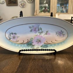 Vintage German Floral Pattern, Serving Dish Tray, Relish Dish Decorative