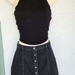 BLACK JEAN SKIRT MID TANK TOP $5 EACH