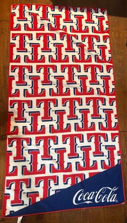 Texas Rangers Beach Towel Coca Cola Coke Used Good Condition $30 Meet Up In Irving @dfwgoods