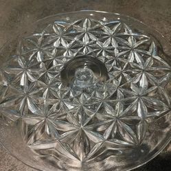 Vintage Glass Cake Plate 