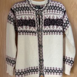 Vintage Dale of Norway 100% Wool Cardigan Sweater  EU 38 XS 