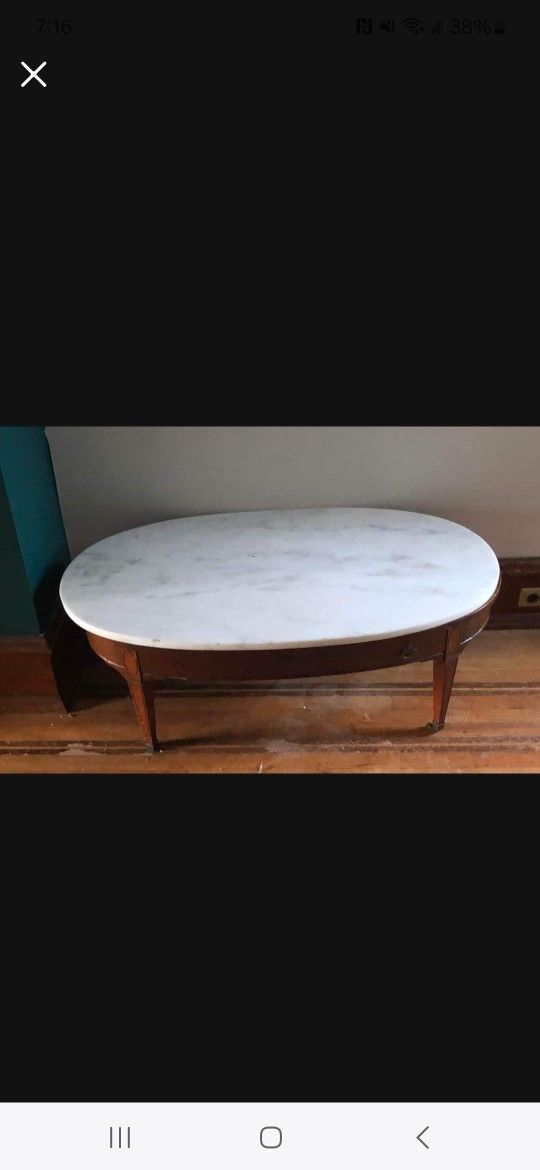 Mid 20th Century Federal Style Marble Coffee Table
