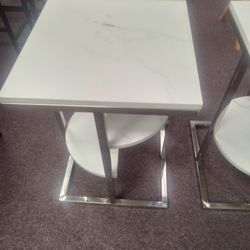 2 Marble Side Tables