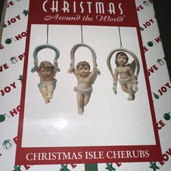 House of Lloyd Christmas Around The World Set of 3 Isle Cherubs Angels Ornaments