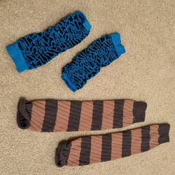 Two pairs of leg warmers