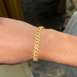 Diamond Test Approved 8MM Gold Cuban Bracelet 