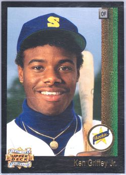 Ken Griffey  fifth anniversary exclusive black rookie card Vintage mint Ken Griffey Junior grill card $800-$1