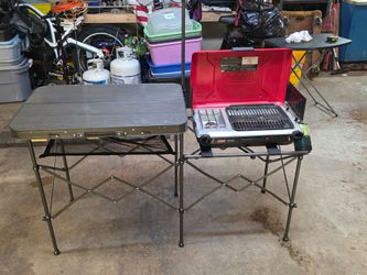 Like New Ozark outside cooking station with a coleman propane stove