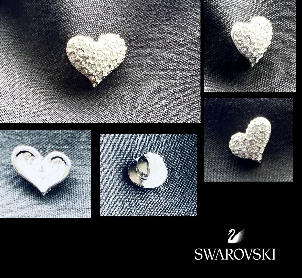 Swarovski two heart lapel pins