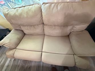I am selling a set of sofas in good condition; they are very comfortable recliners. My daughter moved out of state. The first interested person to com