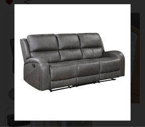 Gray Reclining Sofa 3-Seater