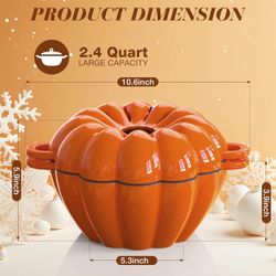 Pumpkin Cast Iron 2.4 Quart Large Capacity Rust Resistant Steamer Potpourri