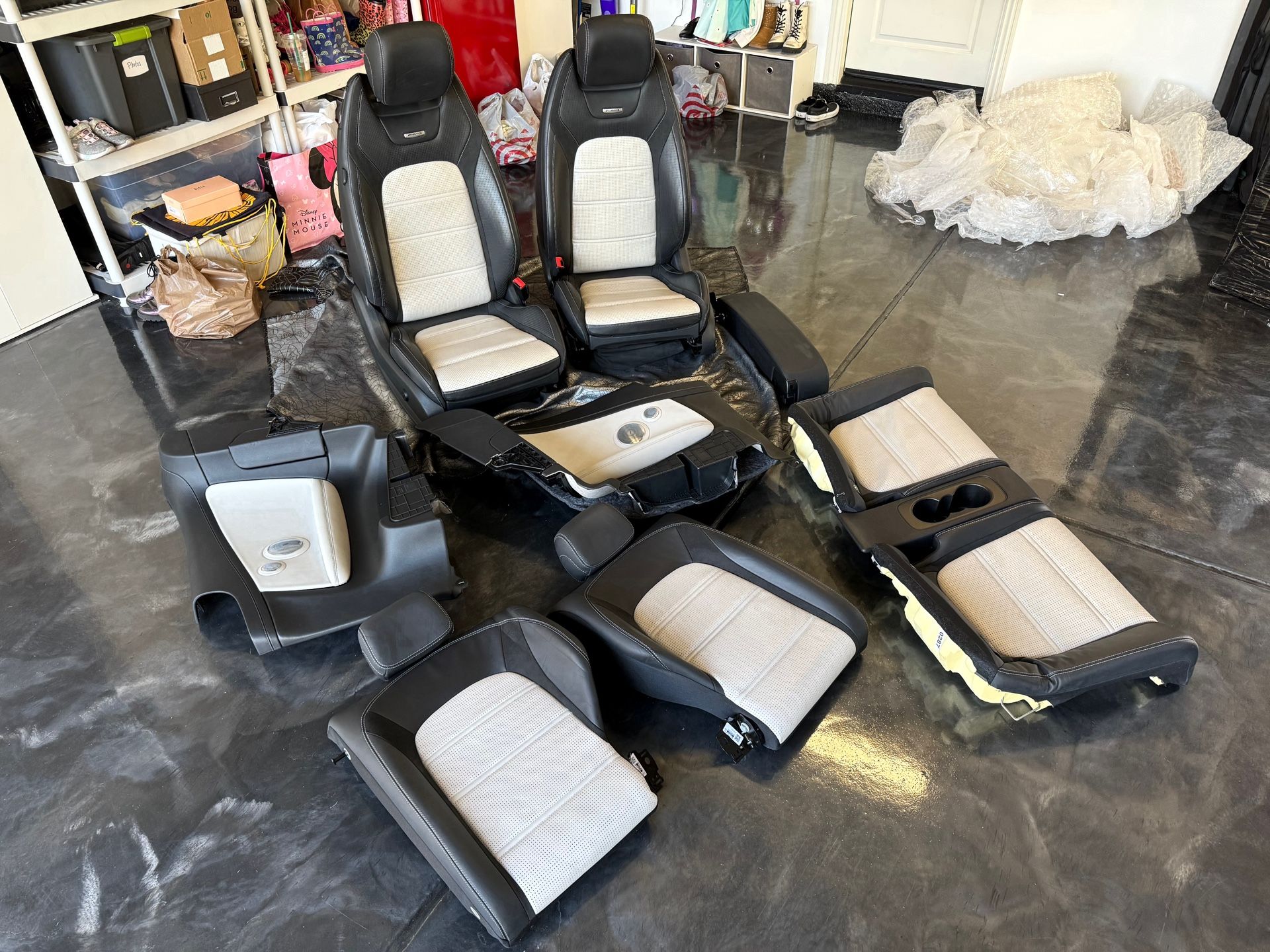 Mercedes Benz C63 AMG Coupe Platinum White and Black Interior Seats , Fits C300 C43 C63s W205 Coupe