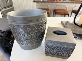 matching trash can and tissue holder