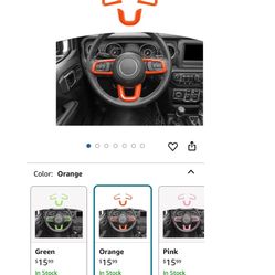 RT-TCZ for Wrangler JL Steering Wheel Trim Decal Panel Orange for Jeep Wrangler JL JLU Gladiator JT 2018-2024 Orange Interior Accessories 3pcs