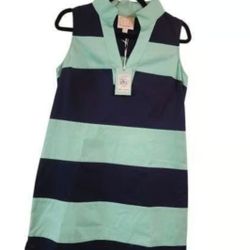 Sail to Sable shake it all NWT sleeveless shift dress cabbage and navy size Medi