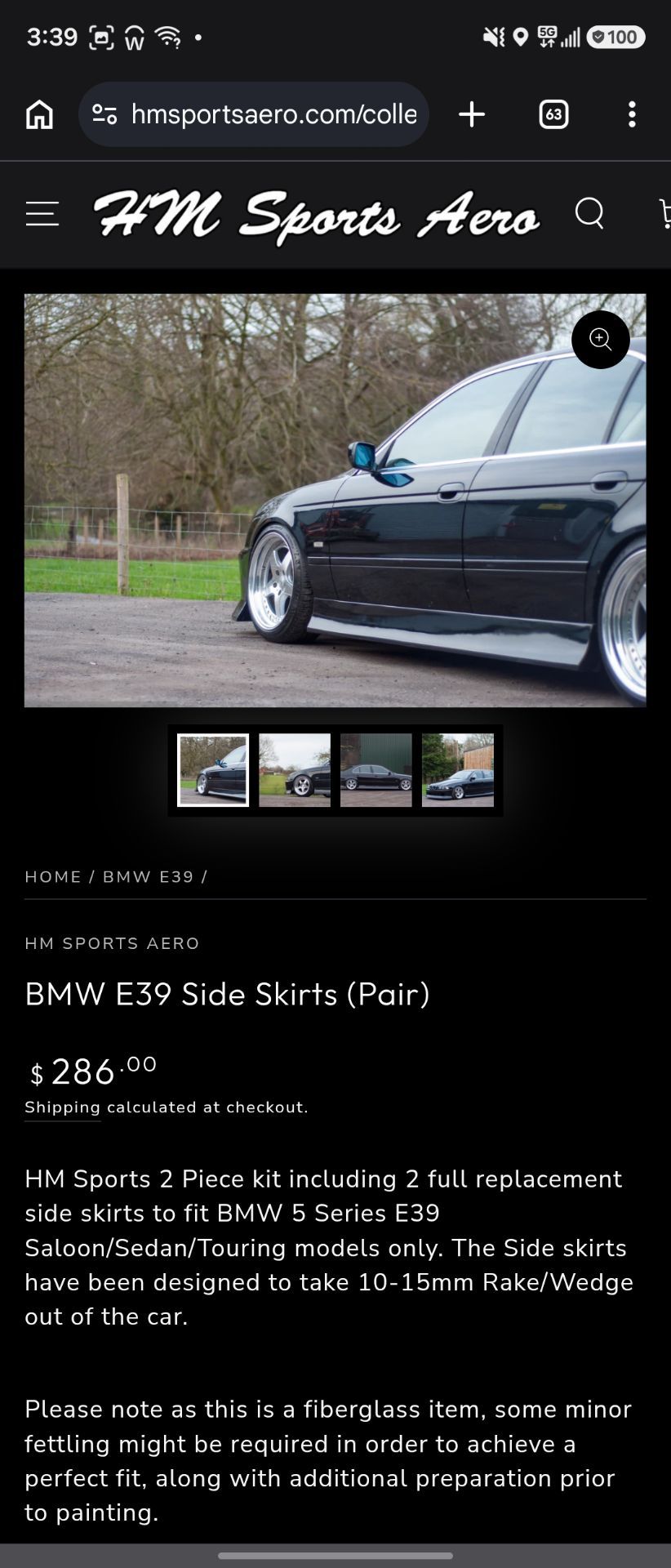 E39 BMW HM Sports Side skirts