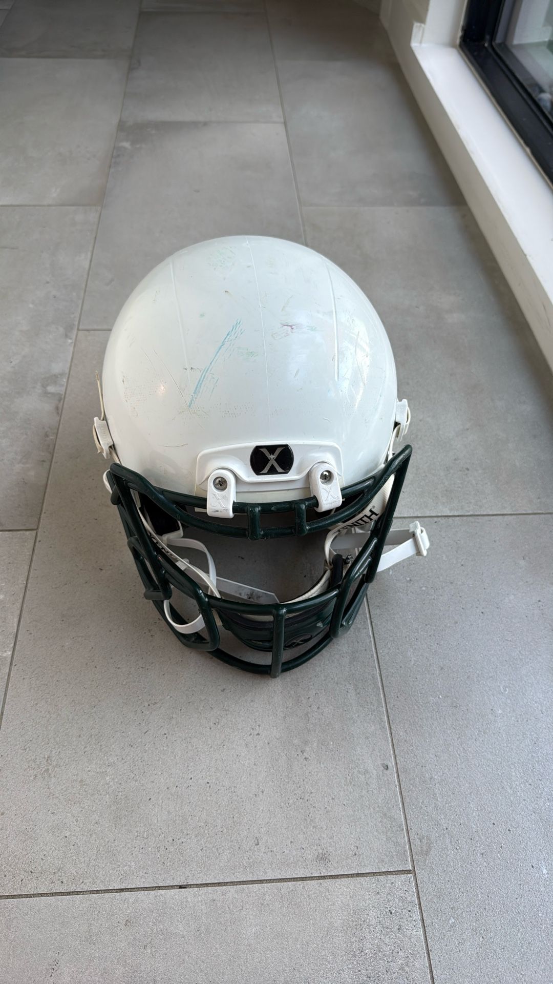 Zenith X2 Size Medium Youth Regular White Football VM Helmet With Black Face mask Size Large