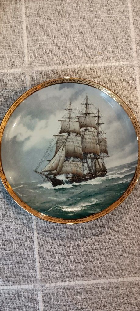 Vintage Plates Franklin Mint "Great Ships of Golden Age Of Sail", SOVEREIGN OF THE SEAS, 1986