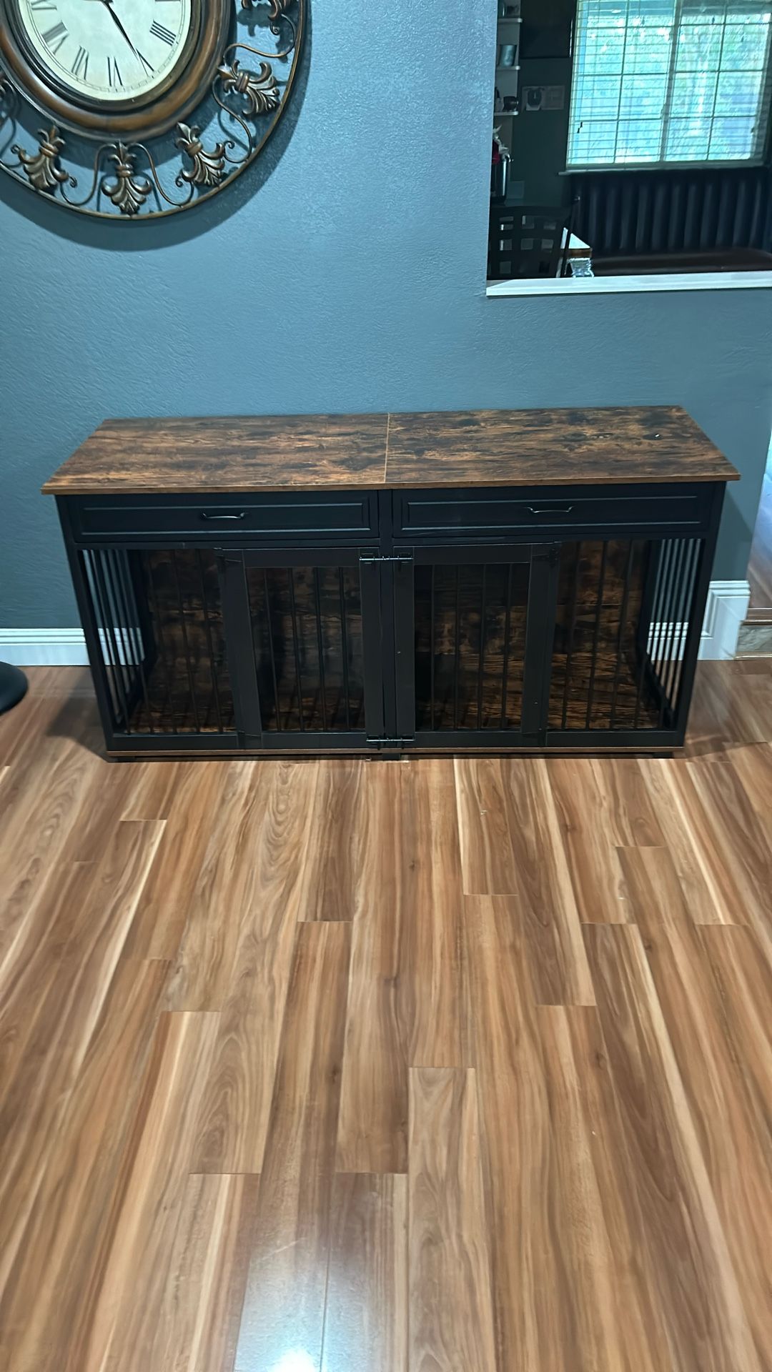 Wood And Metal Dog Crate