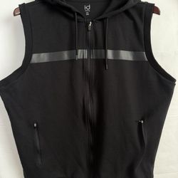 iD Ideology Black Sleeveless Zip Hoodie – Size XXL