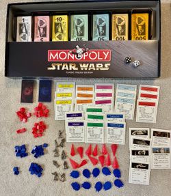 Star Wars Monopoly Classic Trilogy Edition board game.