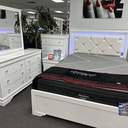 Beautiful Modern Tufted 5 PC Bedroom Set On Amazing Special For Only $999 Plus Get A Free Mattress And Nightstand (Limited-Time Sale)! 