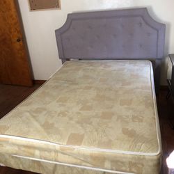 Double Bed, Mattress, Box Spring And Headboard 