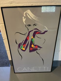 Vintage Michel Canetti Purple Gloves Framed Poster
