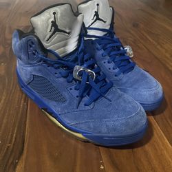 Retro Jordan 5 Blue Suede, Size 12