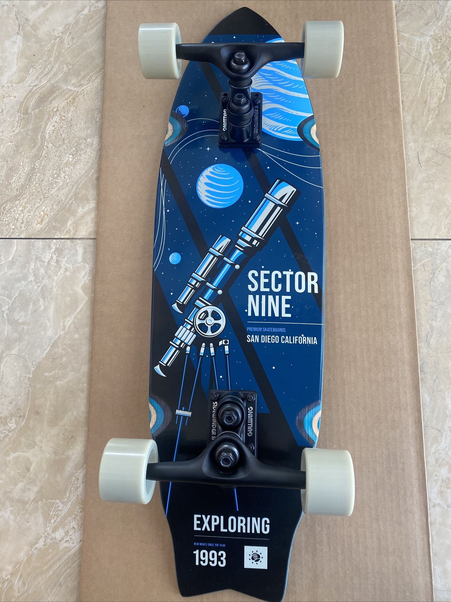 Sector 9 Space Dust Skateboard Cruiser Sidewinder Trucks 32” X 8.5 “ New