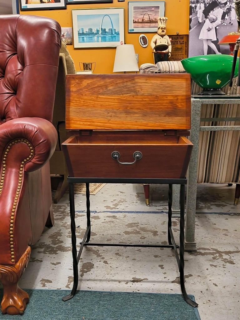 Pair Of Double Open Top End Tables With Single Drawer For Sale