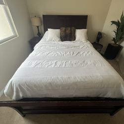 Queen, bed frame, and mattress