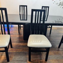 Solid Wood Dining Table w/ 5 Chairs – Heavy & Sturdy