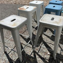 Set Of Six Metal Stools