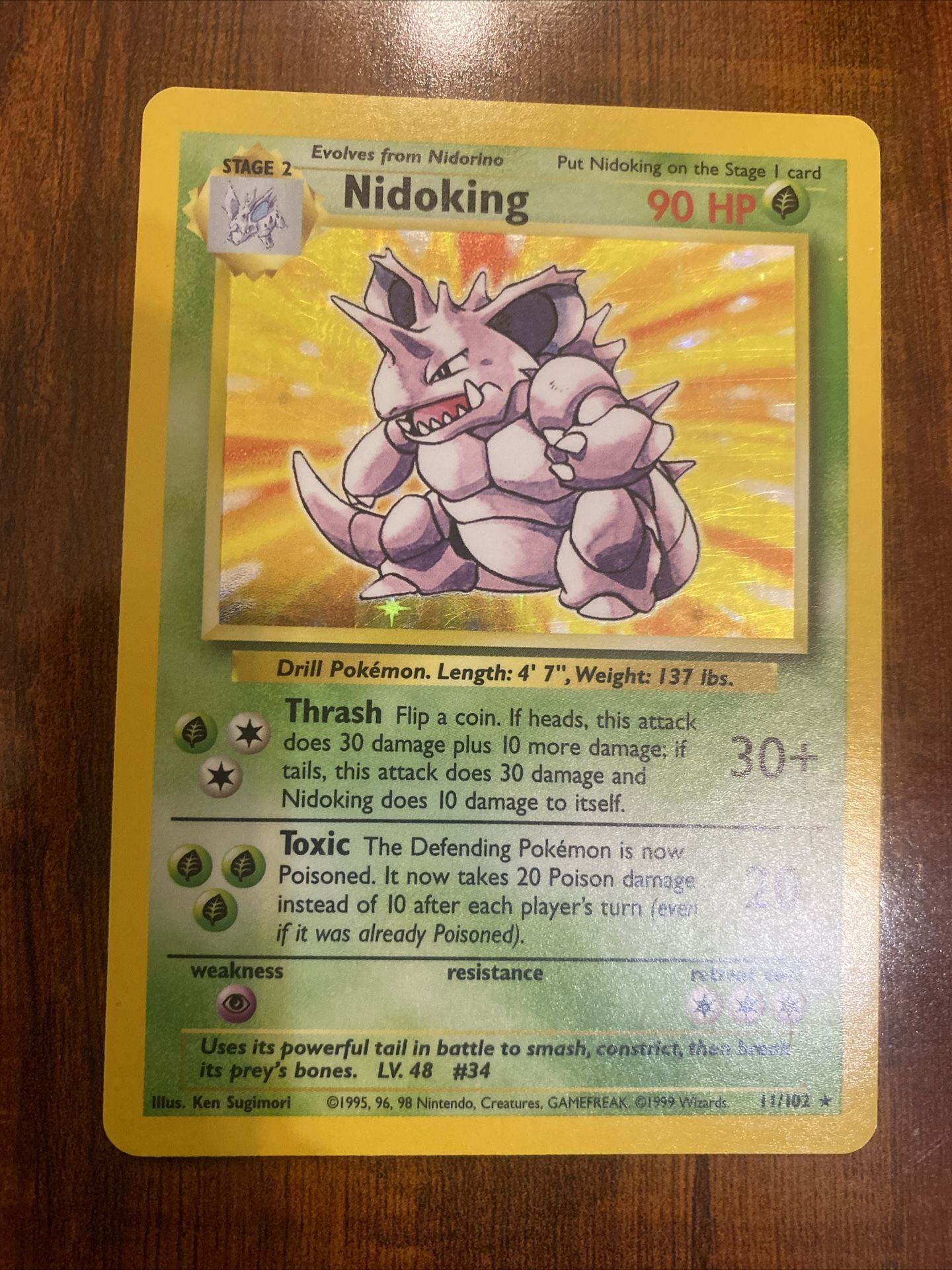 Pokemon Nidoking Base Set Vintage Holo 11/102 MP/LP