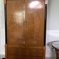 Biedermeier Armoir With Mirror And cubbies Or TV