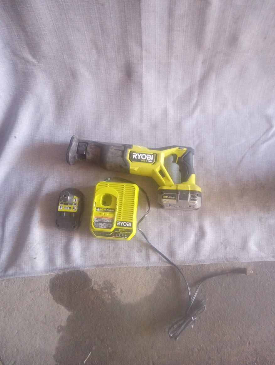 Ryobi Brushless Saw Saw W/ Battery Used