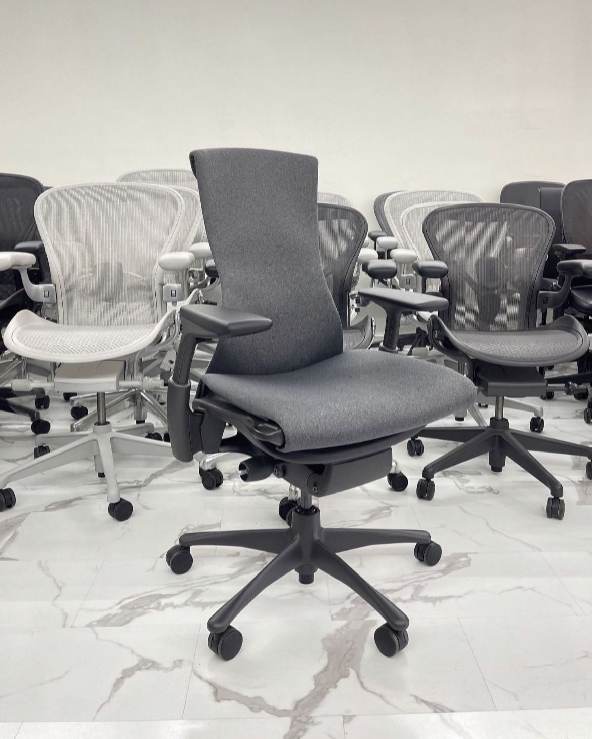 LIKE NEW HERMAN MILLER EMBODY CHAIR SYNC CHARCOAL GRAY FABRIC $950