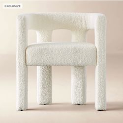 CB2 Boucle Dining Armchair