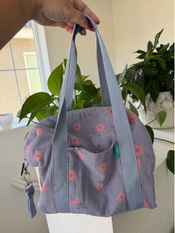 Purple floral diaper bag