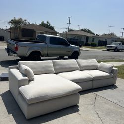Beige 3 piece Cloud Sectional Sofa Couch
